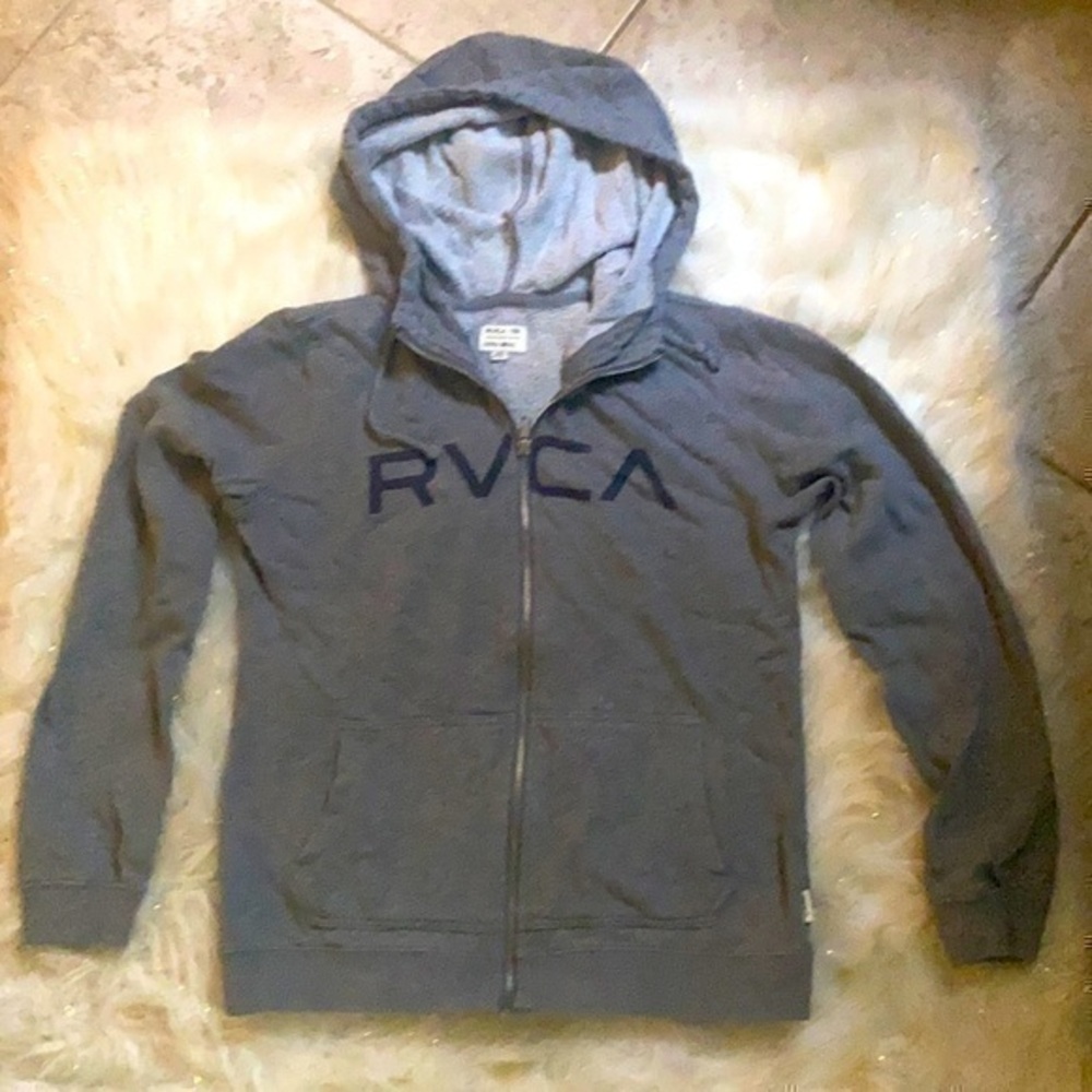 RVCA || Full-zip Logo Hoodie {Grey}